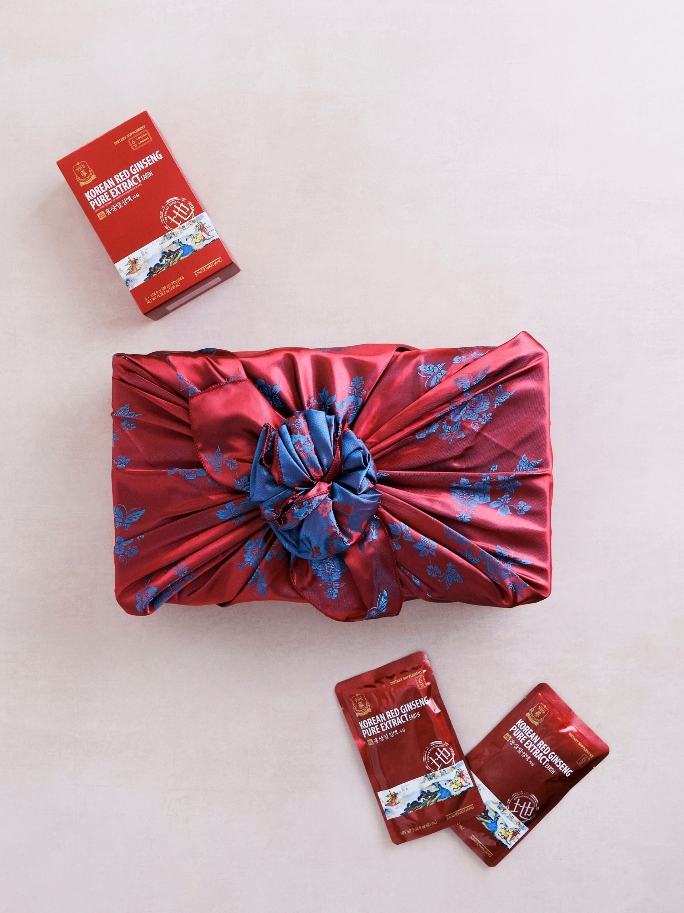 Korean Red Ginseng with Bojagi (Gift Wrapping)