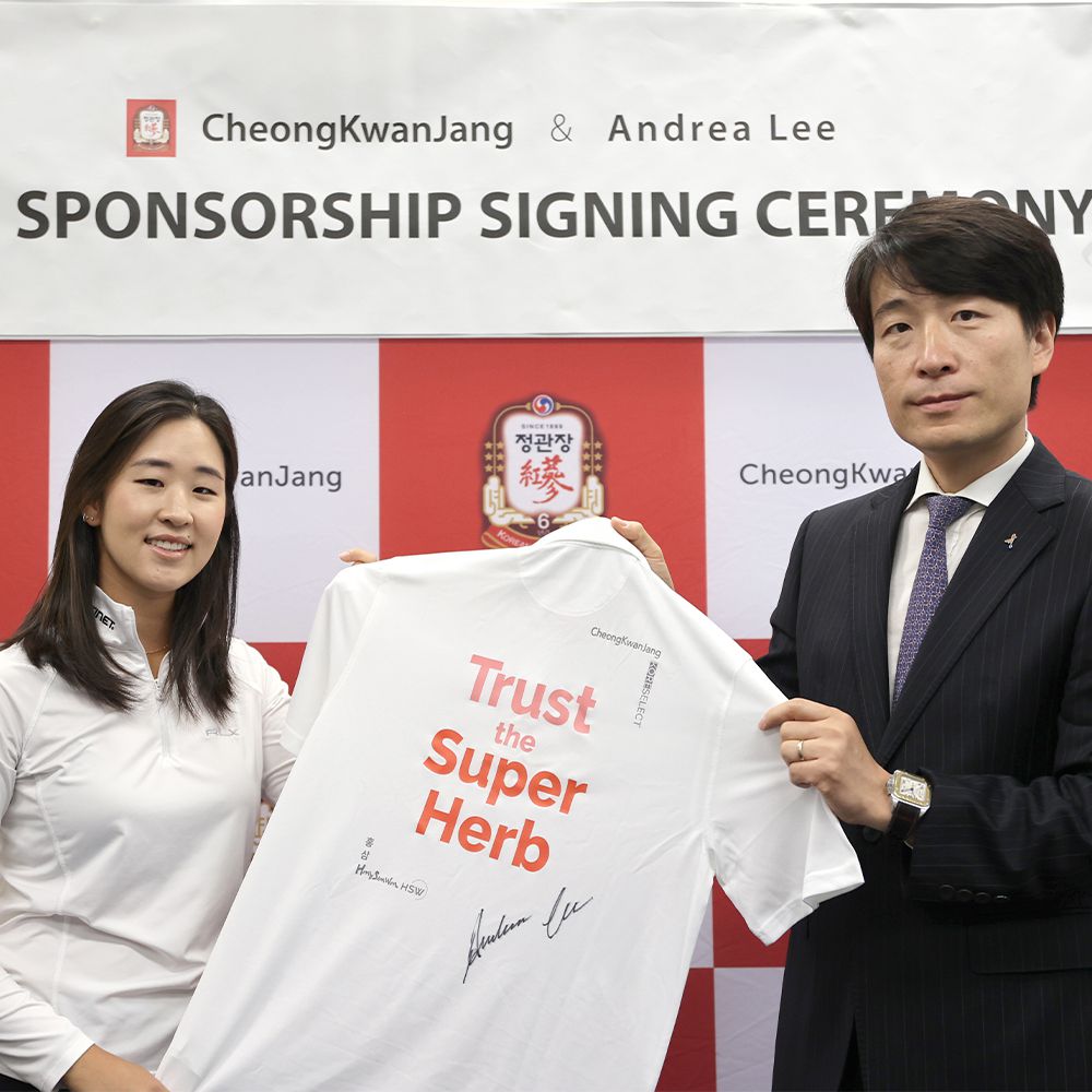 Korea Ginseng Corp. organiza cerimônia de assinatura de patrocínio com a estrela do LPGA Andrea Lee