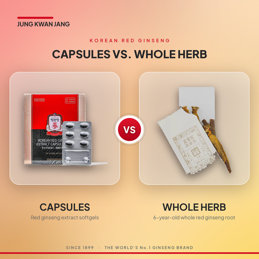 Ginseng capsules vs whole herb