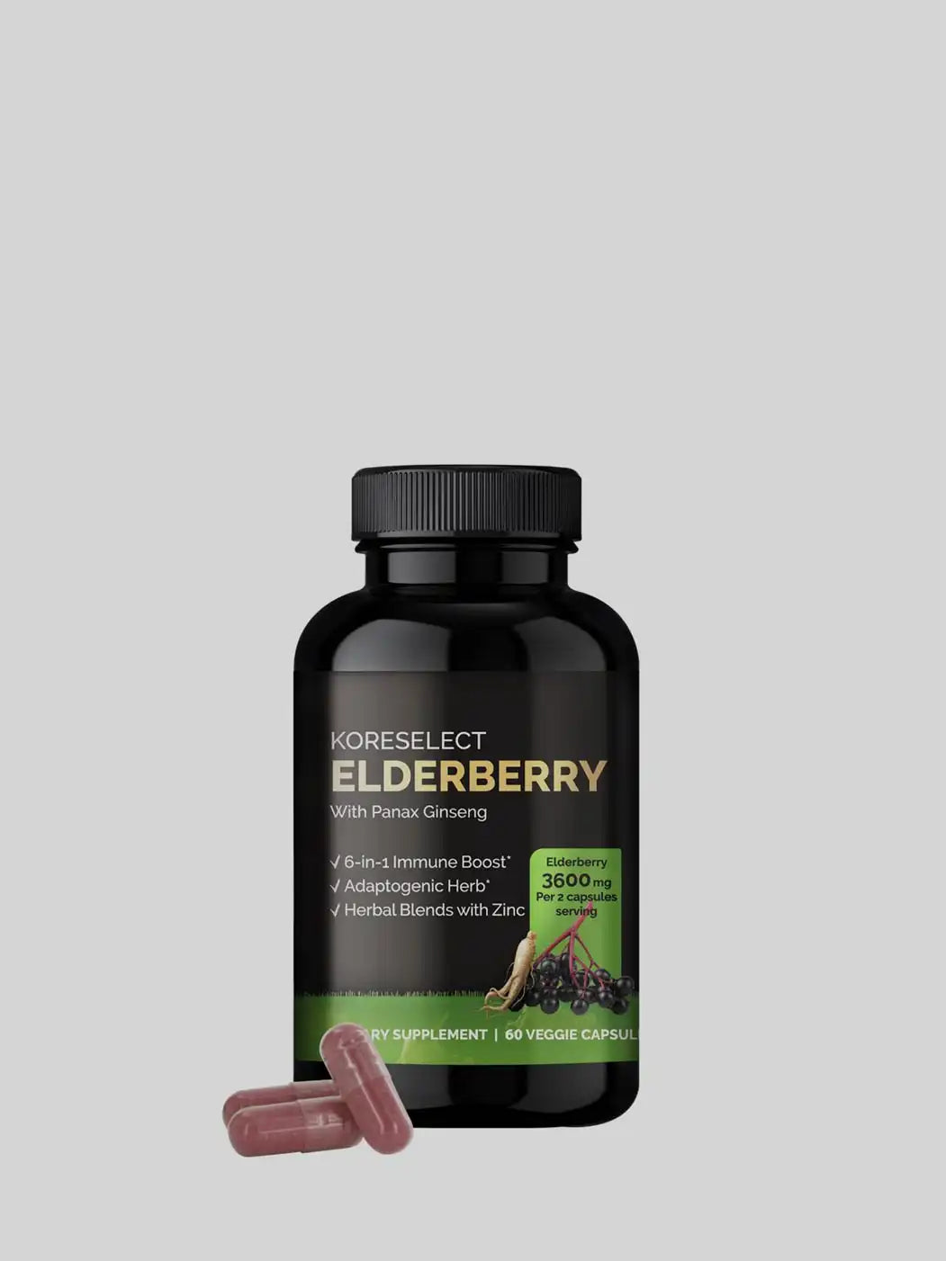 Viên nang tăng cường miễn dịch Elderberry với Panax Ginseng - Koreselect