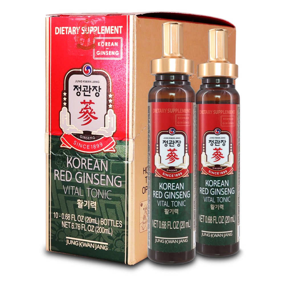 Vital Tonic Korean Red Ginseng Shot 10 Count Display Box Jungkwanjan