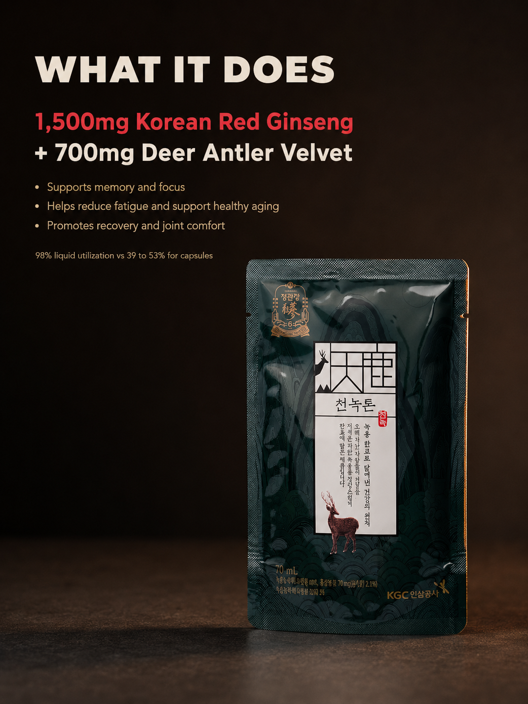 CheonNok Deer Antler Velvet Red Ginseng Tonic Pouch